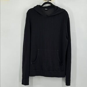 Monrow Black Hooded Pullover Supersoft Hoodie Men's Medium